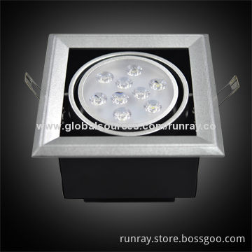 9W LED Downlight, 900lm, 85-265V AC or 12-24V DC, >0.95 Power Factor, 110lm/W, CE Mark